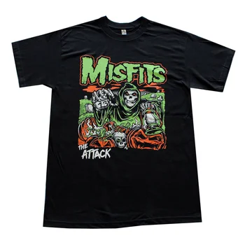 Misfits Ataka Žalia Skeletas T Shirt Mens Tee Black Tee S 4Xl P1215