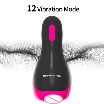 Šildymo Vyrų Masturbator Tarimas 10 režimas Vibracijos Realus Kišenėje Pūlingas Oralinio Sekso Žaislais Vyrams, Silikono Smart Ausinės
