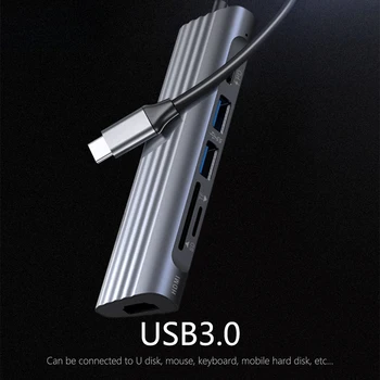 GOOJODOQ USB C HUB C Tipo Multi USB 3.0 HUB HDMI Adapteris Dokas 