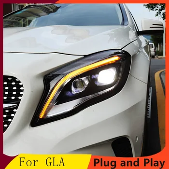 Automobilių Stiliaus Žibintas Benz GLA 200 220 260 2016 2018 m. VISI Žibintai, LED Žibintai dieninės Šviesos DRL Bi-LED OBJEKTYVAS