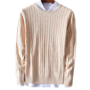 Žiemos Golfo Vyrų Sweate o-KAKLO, ilgomis Rankovėmis Pilkos spalvos Megztinis Megztiniai Už Mens 2019 M. Rudenį Šiltas Vyrų Puloveriai Jumper 8519