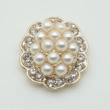 Mados 10pc lvory perlų mygtukai Kristalų Mygtuką metalo Lydinio, Vestuvių kvietimai papuošti mygtuką plaukų gėlių centras scrapbooking