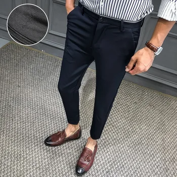 Naujas Verslo Suknelė Kelnės Vyrams Vasaros Kulkšnies Ilgio Klasikinis Kelnės Streetwear Atsitiktinis Slim Office Socialinės Kelnės Kostiumas Homme 2020 M.