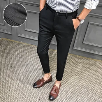 Naujas Verslo Suknelė Kelnės Vyrams Vasaros Kulkšnies Ilgio Klasikinis Kelnės Streetwear Atsitiktinis Slim Office Socialinės Kelnės Kostiumas Homme 2020 M.