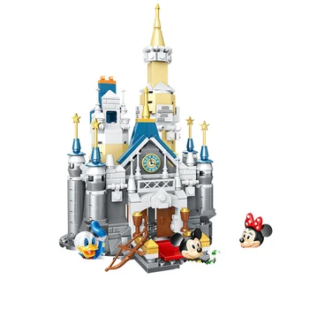 Naujas Disney 384pcs Mickey Minnie ančiukas Donaldas Pilies Statyba Blokai, Plytos, Žaislai Modelis Vaikams, Žaislai Vaikams, Dovana