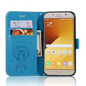Effelon 1.Case For Samsung Galaxy A7(2017 M.), A720 A720F PU Oda Atveju 5.7 colių Kortelės Turėtojas Iškilumo Pelėda Magnetinio Apversti Piniginės Atveju