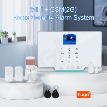 Naujausias Balta G20 WIFI, GSM Namų Apsaugos Signalizacijos Sistema Tuya Smart Įsilaužimo Signalizacijos Komplektas su 433Mhz Belaidžio Detektorius ir Durų Jutiklis