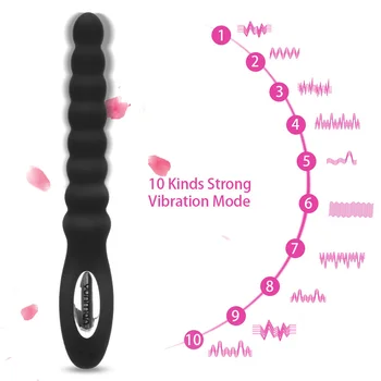VATINE Butt Plug Sekso Žaislai Moterims, Vyrams Sekso Įrankiai Poroms Silikono Analinis Granulės Vibratorius 10 Greičio Analinis Kaištis Vibratoriai