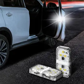 Už Baseus 2vnt LED Automobilių Openning Durų Įspėjamoji Lemputė Saugos Anti-susidūrimo Flash Šviesos Belaidis Magnetinis signalinė Lempa