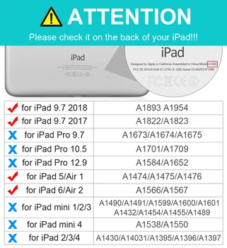 Smart Case For iPad 9.7 2017 2018 5-osios, 6-osios Kartos Auto Sleep / Wake Padengti Atveju iPad 5 6 1 Oro Oro 2 Pu Odos Funda
