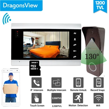Dragonsview Belaidžio Vaizdo Durų Telefoną Wifi Ryšio Sistema Smart Doorbell Kamera Telefoną Atrakinti Stebėti Įrašyti VAIZDO Kamera