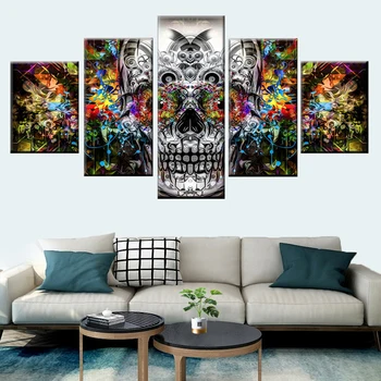 5 vnt anotacija spalvinga meno kaukolė namų puošybai modulinės nuotrauką spausdinti tapybos gyvenimo kambario sienos meno apdaila