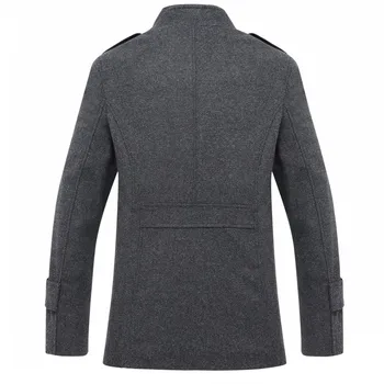 2021 Vyrų mados laisvalaikio thicking tranšėjos paltai vilnonis paltas vyrai vieną krūtinėmis žiemos paltai striukės švarkelis