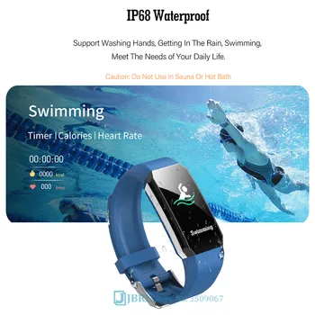 Temperatūra Smart Grupė Vyrų, Moterų Smart Apyrankę Sporto Bluetooth Smartband Vandeniui Laikrodis 