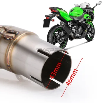 Motociklo Išmetamosios Viduryje 51mm Nuorodą Vamzdis Nerūdijančio Plieno Vamzdis Lenktynių Dviratį-Kawasaki Ninja 400 Z400 2018 2019 Metų