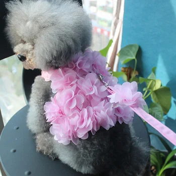 Nauja Rožinė Kvėpuojantis Stereo Gėlių Panaudoti Mažų Šunų Pet Pavadėlio Nustatyti Mažylis Rožinė Liemenė Pet Priedų