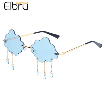 Elbru Retro Trenktas Taškus Akiniai Nuo Saulės Mados Moterų Street Snap Debesų Formos Saulės Akiniai Aišku, Spalvinga Objektyvas Sungshades Unisex