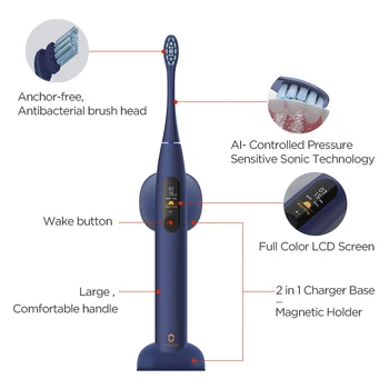2020 Oclean X Pro Sonic dantų šepetėlį su Jutikliniu Ekranu, IPX7 atsparumas Vandeniui 3 Šepečiu Režimai APP Dantų Šepetėliu Suaugusiųjų Greito Įkrovimo