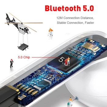 Bluetooth 5.0 Mini Ausinės Ausinių i9S TWS Smart Belaidės Ausinės su Įkrovimo Dėžutė laisvų Rankų įranga