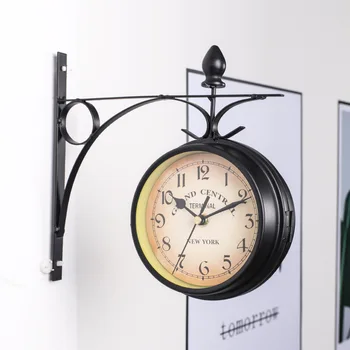 Europos Stiliaus Dvipusis Sieninis Laikrodis Kūrybos Klasikiniai Laikrodžiai Nespalvoti