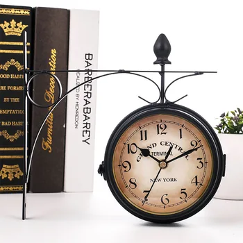 Europos Stiliaus Dvipusis Sieninis Laikrodis Kūrybos Klasikiniai Laikrodžiai Nespalvoti