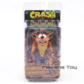 NECA Crash Bandicoot su Jet Valdybos Dexlue PVC Veiksmų Skaičius, Kolekcines, Modelis Žaislas, Lėlė