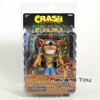 NECA Crash Bandicoot su Jet Valdybos Dexlue PVC Veiksmų Skaičius, Kolekcines, Modelis Žaislas, Lėlė