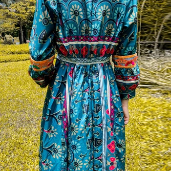Vasaros 2020 naujas ponios kelionės atostogų suknelė Tailando etninių stiliaus Nepalas retro spausdinti suknelė bohemijos paplūdimio ilga suknelė