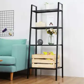 4-Tier-Leaning-Bookcases-Ladder-Shelves-Shelf-Vintage-Rustic-Metal-Bookshelf-Bookcase-Storage-Rack-Plant-Flower-Stand-Living-Roo