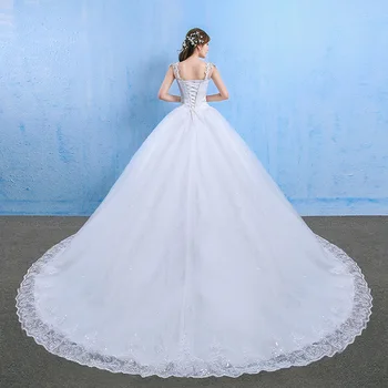 Prabanga Plius Dydis Vestuvių Suknelė, Elegantiškas Nėrinių Appliques V-kaklo Duobute Vestuvių Suknelės 2020 Kristalų Nėrinių Balta Vestido De Noiva