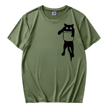Vasaros COOLMIND spausdinti laisvo stiliaus katė vyrų ir moterų marškinėliai atsitiktinis trumpas rankovėmis apvalios kaklo žmogus T-shirt viršų