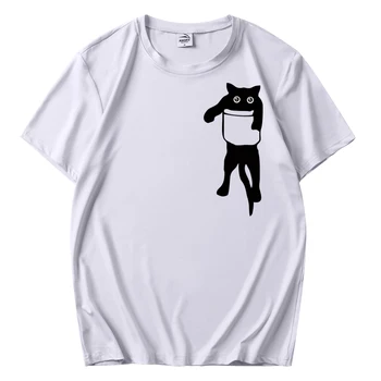 Vasaros COOLMIND spausdinti laisvo stiliaus katė vyrų ir moterų marškinėliai atsitiktinis trumpas rankovėmis apvalios kaklo žmogus T-shirt viršų