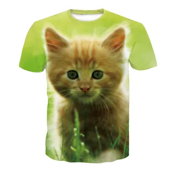 2019 naujos vyriškos juodos ir baltos spalvos katė print T-shirt vasarą skatinimo populiariausių hip-hop marškinėliai apvalios apykaklės trumpomis rankovėmis T-shirt fashio