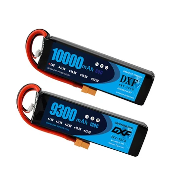 2VNT DXF 2S 3S 4S Lipo Baterijos 7.4 V, 11.1 V, 14.8 V 9300mAh 1000mAh 5200mAh 60C 120C 130C 260C 100C 200C Grafeno RC Automobilių Valtis