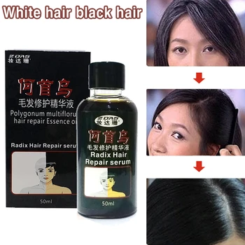 1pcs 50ml tradicinė Kinų medicina išgydyti balti plaukai paversti pilka juodas skystis nepilnamečių nuostolių priežiūros naftos Gydymo Plaukų Slinkimas Produktas