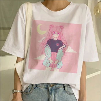 2020 Metų Vasaros Sailor Moon Marškinėliai Moteriška Kawaii 