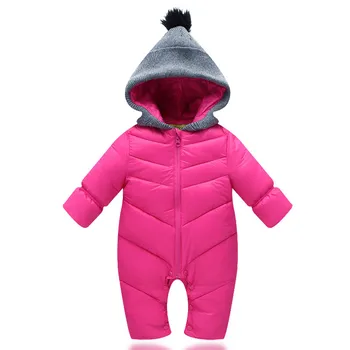 2019 Žiemą šiltas Kūdikiams, kūdikių Berniukas gobtuvu Storio Jumpsuit romper kūdikio dėvėti Medvilnės-paminkštintas mergina Snowsuit Vaikas Naujagimių Drabužiai