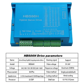 2020 skatinimo Hibridinis stiprintuvas vairuotojo HBS860H / HBS86H KS 20-70V DC 30-100V Už Nema34 uždaryti kilpa servo variklis