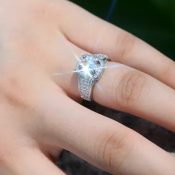 2020 naujas prabangus princesė nekilnojamojo 925 sterlingas sidabro vestuvinis žiedas moterims 