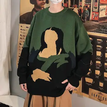 Rudenį ir žiemą megztinis vyrams korėjos stiliaus tendencijos laisvi ir tingus vėjas 2019 nauja, T-shirt kailis mados in Hong Kong Stilius