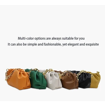 Grandinės maišelį 2021 naujų Europos ir Amerikos stiliaus vientisa spalva lankstymo koldūnų maišelį peties rankinę pažastų maišelį debesis krepšys