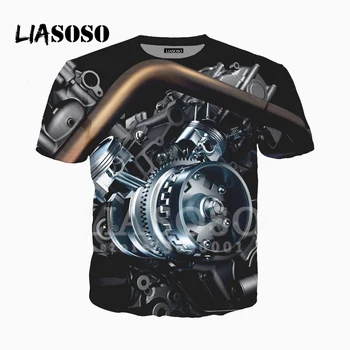 LIASOSO 3D Spausdinimo Vyrų, Moterų Garo Variklio Garlaivis Traukinio Marškinėlius Vasaros marškinėliai Megztinis Atsitiktinis Harajuku Hip-Hop Viršūnes X2538