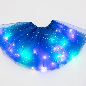 LED Žėrintis Šviesos Vaikai Mergaičių Princess Tutu sijonai Vaikams Medžiaga Vestuves Šokių miniskirt cosplay Kostiumų led drabužiai