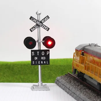 4pcs O Masto Modelis Geležinkelio Pervažos Signalai 4 galvutės, Led padarė 1:43 12V JTD436R