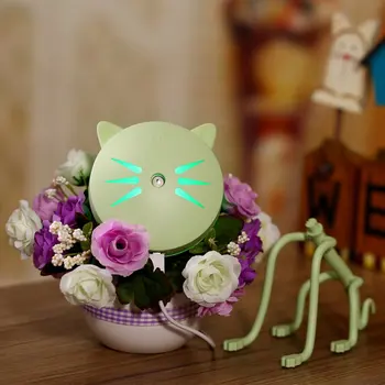 Cute Kačių eterinis Aliejus Difuzoriaus Mini Ultragarsinis drėkintuvas Naktį LED Lemputė USB Aromaterapija Fogger drėkintuvai Veido Priežiūros Priemonės