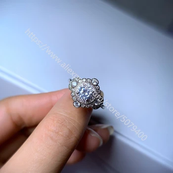 Prabanga CZ akmens vestuvinis žiedas kubinis cirkonis baltos aukso spalvos žiedas aplink antikvariniai halo vestuvių pažadas žiedas moterims, dovana