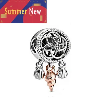 KARŠTO Naujas Vasaros 925 Sterlingas Sidabro ažūrinės figūrinių Seashell Dreamcatcher Cha tinka Originalus Pandora Apyrankės BeadsDIY Moterų Papuošalai