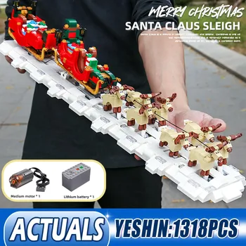 Variklio Galia Kalėdų Santa Kamanas Modelis Kūrybos Elnių Pereiti Žaislai SS-32342 Statybos Blokų, Plytų Vaikams Kalėdų Dovanos