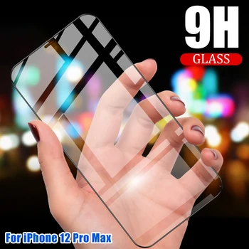 3Pcs Apsaugos Grūdintas Stiklas iPhone 12 Pro Max Pilnas draudimas Screen Protector Filmas 