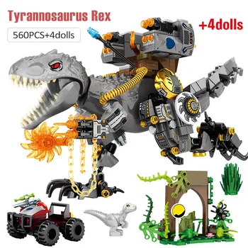 Miestas Juros periodo Pasaulio Mechaninė Dinozauro Tyrannosaurus Mūšis Mėsėdžių Dragon Blokai Duomenys Plytų Žaislai Childre